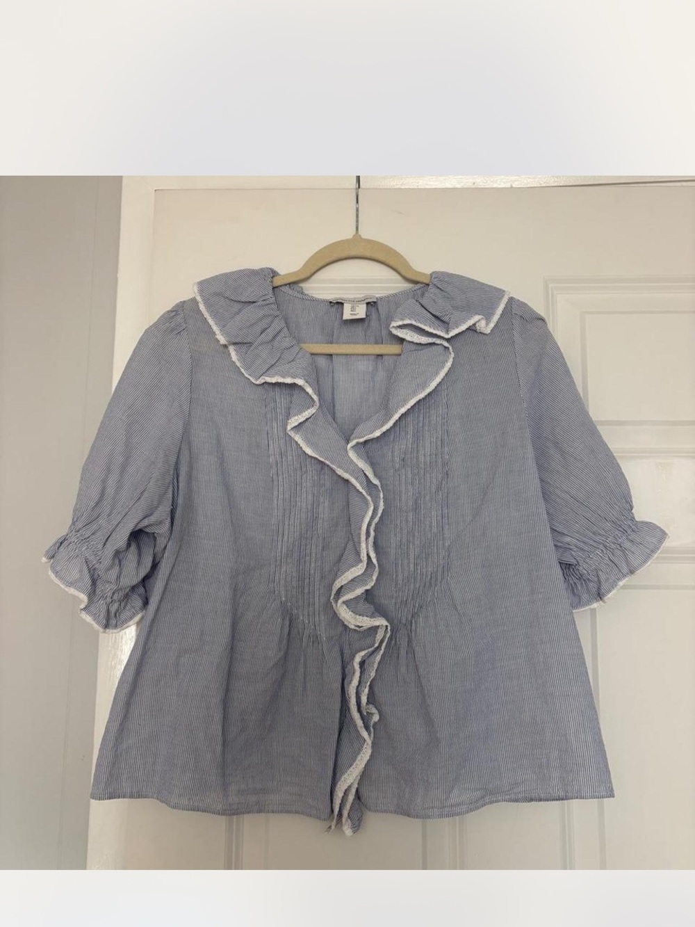 Cupcakes and Cashmere stripes ruffle blouse top